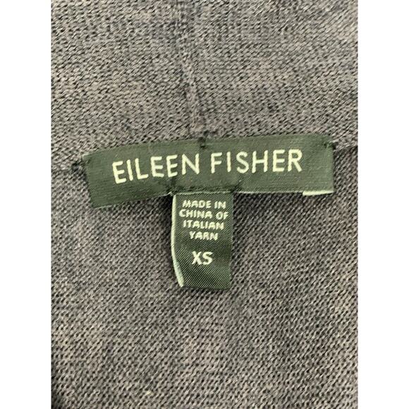 Eileen Fisher Charcoal Gray Waterfall Cardigan Sweater Merino Wool SZ XS READ! - Picture 5 of 10